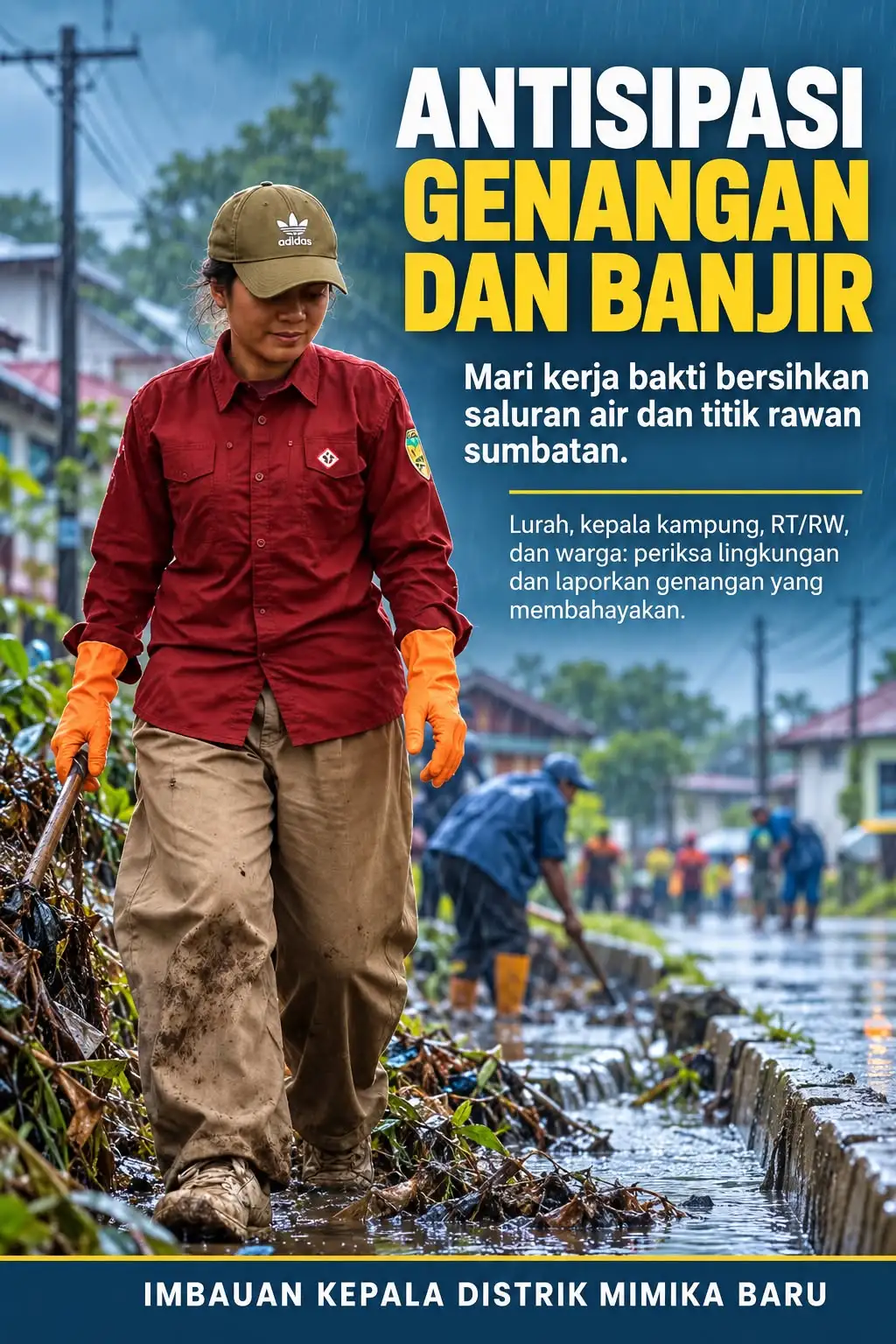 CURAH HUJAN MENINGKAT, KEPALA DISTRIK MIMIKA BARU MINTA LURAH DAN KEPALA KAMPUNG PERKUAT ANTISIPASI GENANGAN